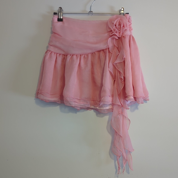 Sugar Thrillz Dresses & Skirts - NWOT Sugar Thrillz Pink Kisses n' Gelato Mini Skirt with Rosette Detail XS $49